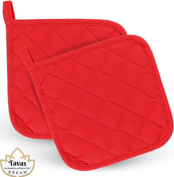 DREAM Pannenlappen - 2 Stuks - Rood - Katoen - Hittebestendige Pannenlap tot 250°C