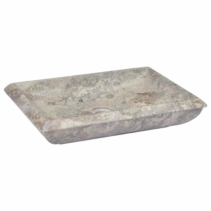 vidaXL - Gootsteen - 50x35x10 - cm - marmer - grijs