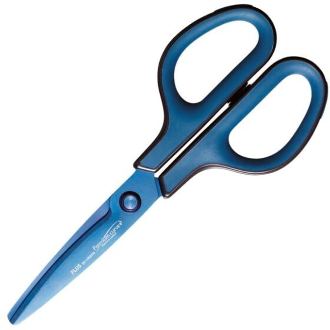 Plus FitCut Curve PREMIUM schaar | 17 | 5 cm | titanium bladen | blauw | op blister
