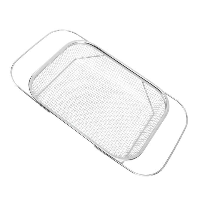 Passoire à panier en acier inoxydable pour évier de cuisine avec poignées en maille fine argenté
