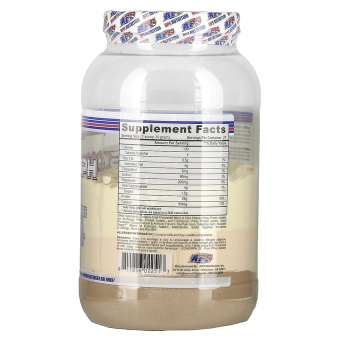 APS, Isomorph 28, isolat de whey pur, crème glacée napolitaine, 2 lb (907 g)