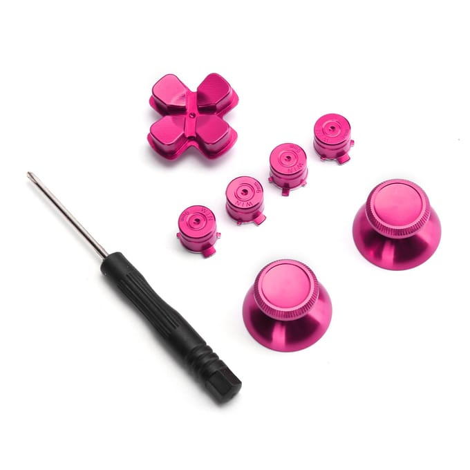 Metalen Knop Thumbstick Simuleert Grip voor PS4 Gamepad Controller Joystick Vervanging Rozenrood rozerode kleur