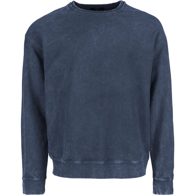 R.E.D. Rock-Engineered Design Blauw sweatshirt met open naad bij de kraag - Heren - XL