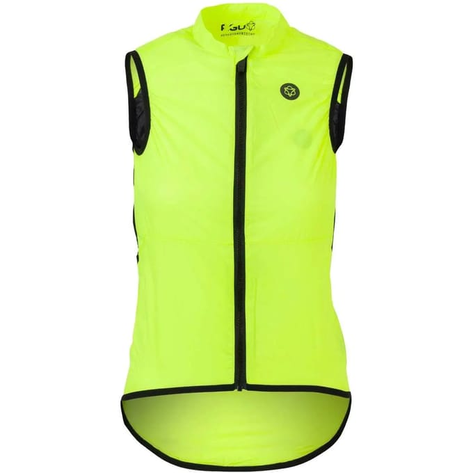 AGU Essential Wind Body - Fietsshirt zonder mouwen - Winddicht en waterafstotend - Ademende mesh rug - Reflecterend - Geel - Dames - M