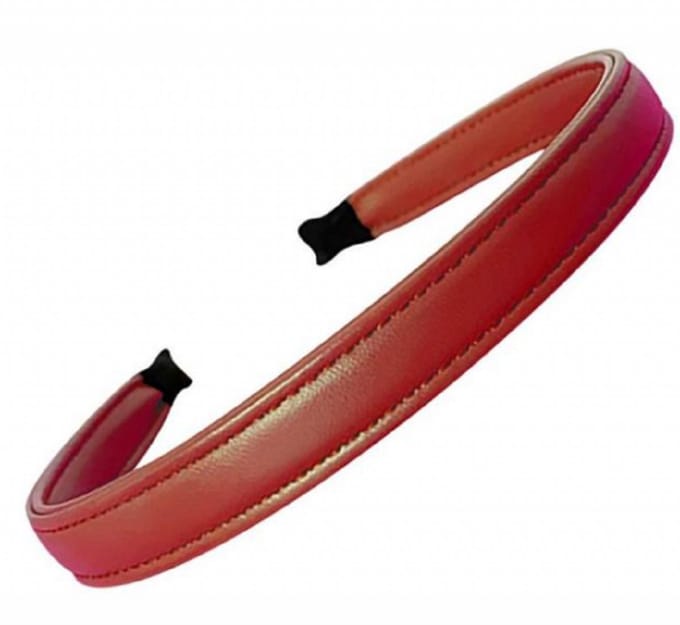 Haarband-Rood-Leer-Diadeem-2 cm - Charme Bijoux