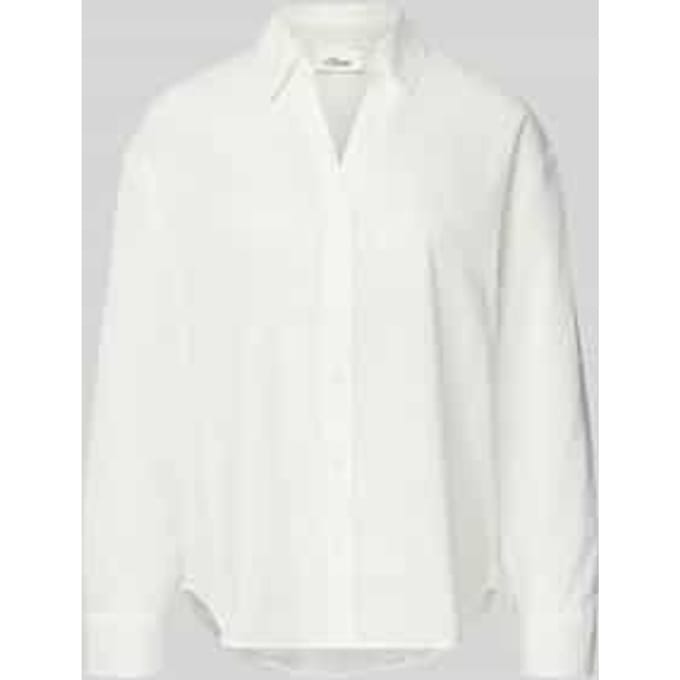 s.Oliver - female - Geborduurde katoenen blouse met omslag