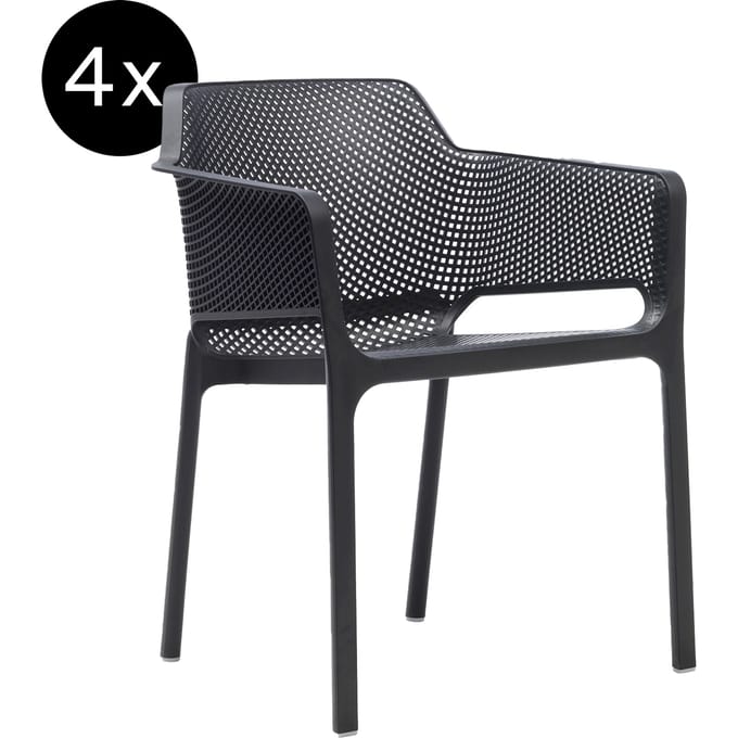 Nardi - Bundle 4x Net Armleunstoel antraciet - 4 - 6 Wochen