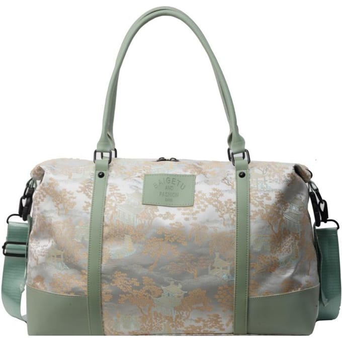 Modieuze Reistas in Chinese Stijl Lichtgewicht en Eenvoudig Reizen Elegant Handbagage Tas Droog- en Natvak Fitness Tas groen