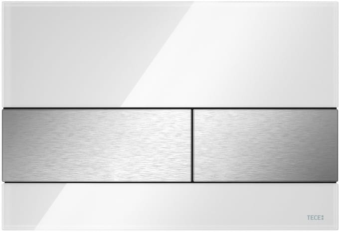 Tece TeceSquare duwplaat kleur glas wit kleur knoppen RVS