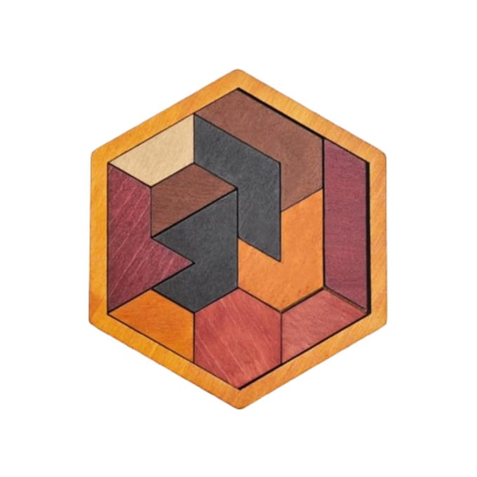Patroon Cognitief Houten Tangram Puzzel Interactieve Uitdagingen Montessori Puzzels Speelgoed Logisch Denken Zeshoekig