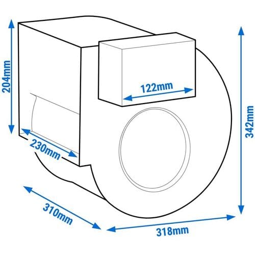 GGM Gastro Radialventilator 1300 m³ pro Std. - für Wandhauben Zilver