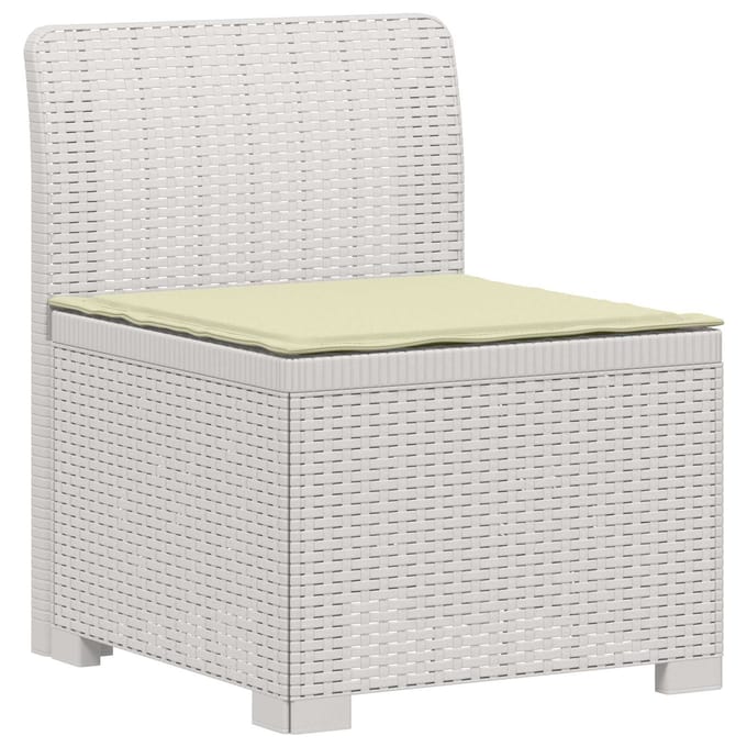 vidaXL - 4-Zitter - Tuin - Sofa - met - Kussens - Rattan - Look - PP - Wit