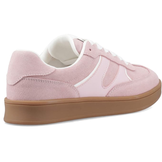 Hush Puppies Maura Suède Dames Roze Sneakers