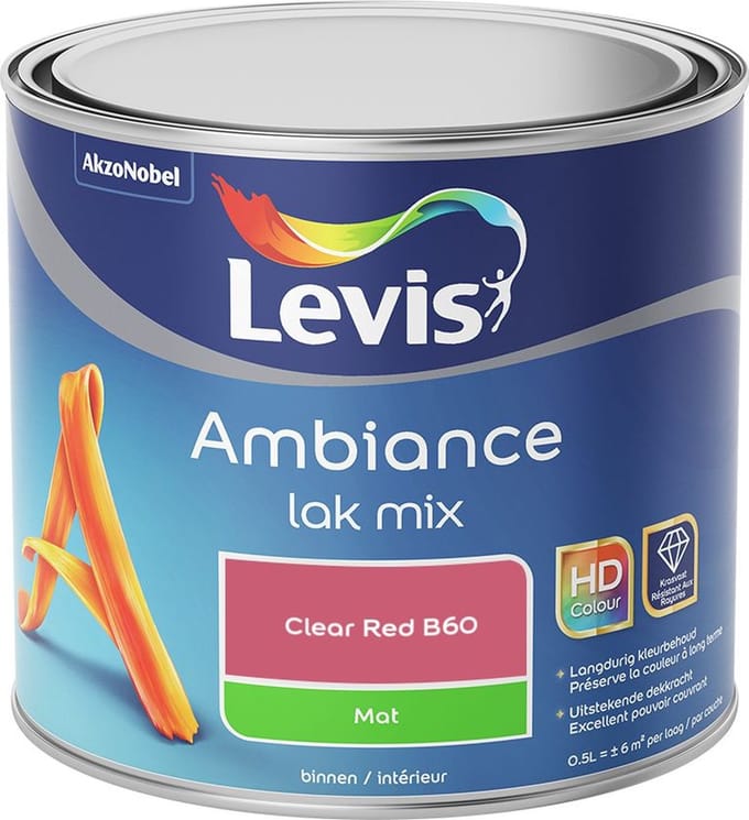 Levis - Ambiance Lak Mat Mix - Clear Red B60 - Mengverf - 0,5 L