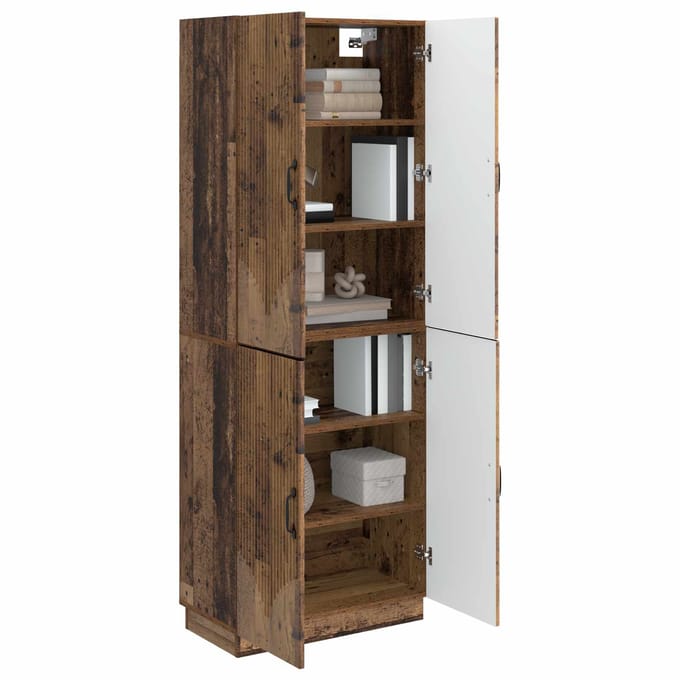 vidaXL - Kast - Set - 2 - st - Oud - hout - Bewerkt - hout