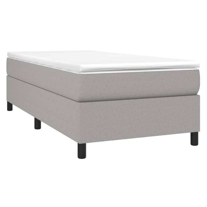 vidaXL - Boxspring - bed - 90x200 - cm - stof - lichtgrijs