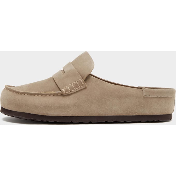 Birkenstock Naples Wrapped Suede Leather Sandalen bruin