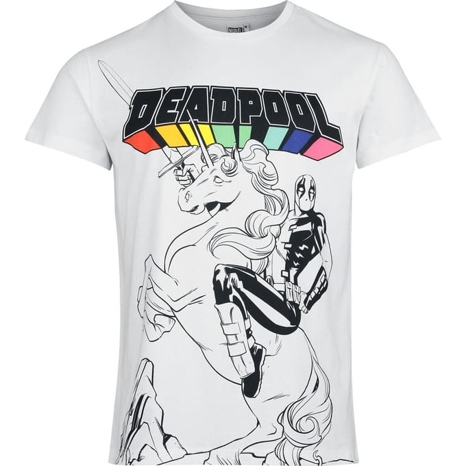 Deadpool T-shirt - Unicorn - S tot 3XL - voor Mannen - wit