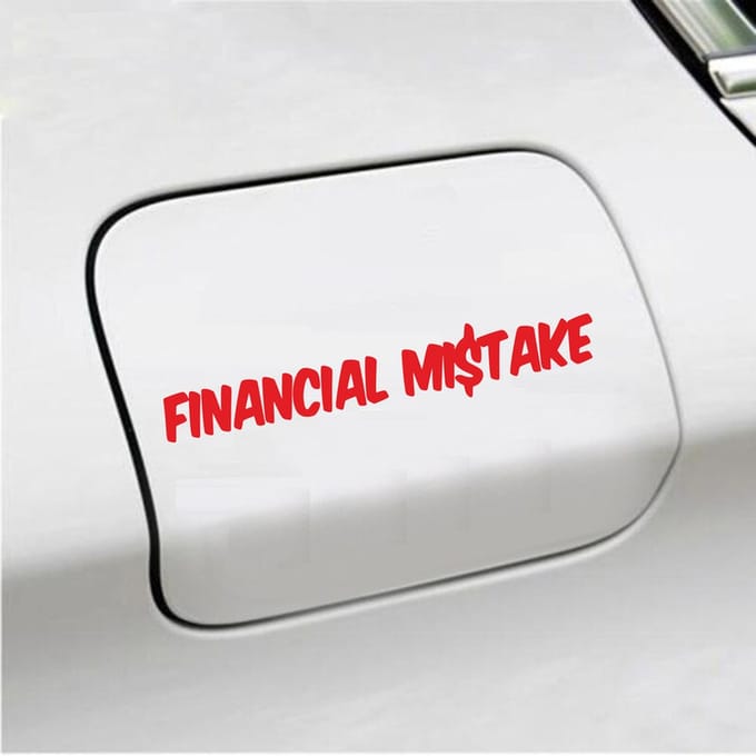 Bumpersticker - Financial Mistake - 4,1 X 25 - Rood