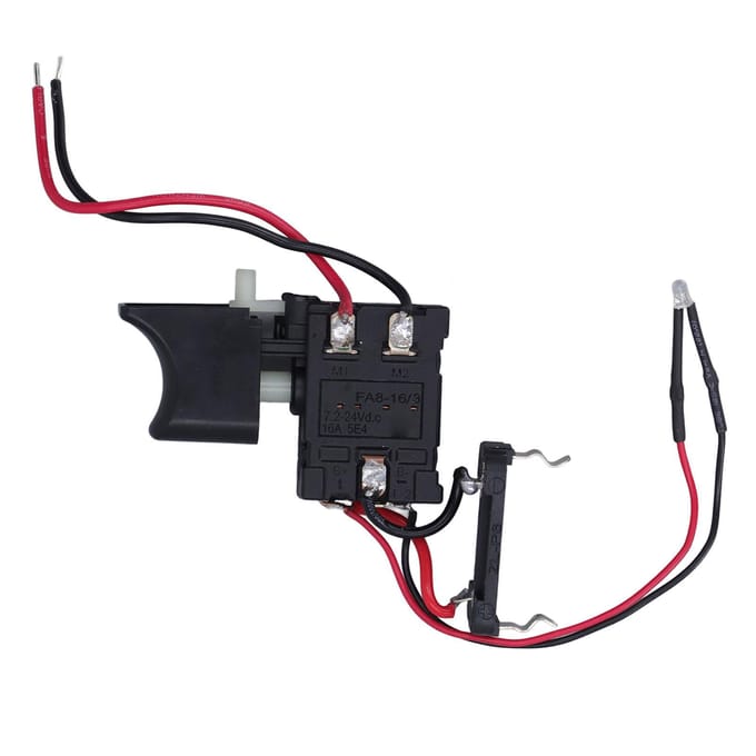 Boor Schakelaar Snelheidsregeling Schakelaar CW CCW Omkeerbaar met Licht 7.2‑24V DC 16A voor Vervanging
