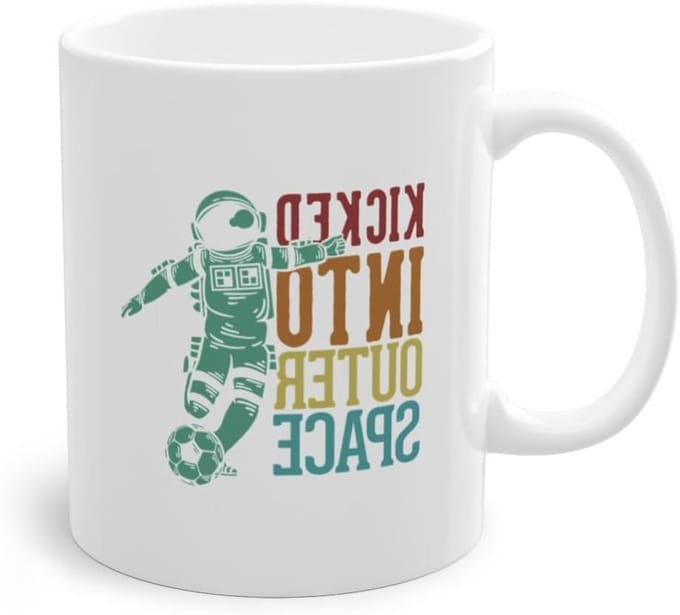 Koffie Mok - Thee Cup - Voetbal Fan - Uniek Design - 330 ml - Wit