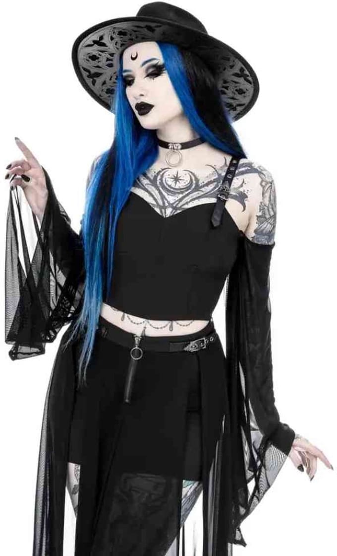 Restyle - Midnight Veil Longsleeve top - 3XL - Zwart
