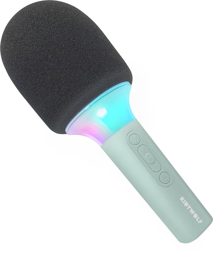 KIDYWOLF KIDYMIC Groen – Draadloze Karaoke Microfoon voor Kinderen met Bluetooth, LED Lichteffecten & Stemvervorming - 4+