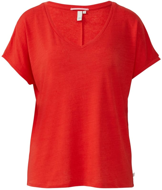 Q/S designed by - T-shirt - Maat M - Vrouwen - blauw - polyester