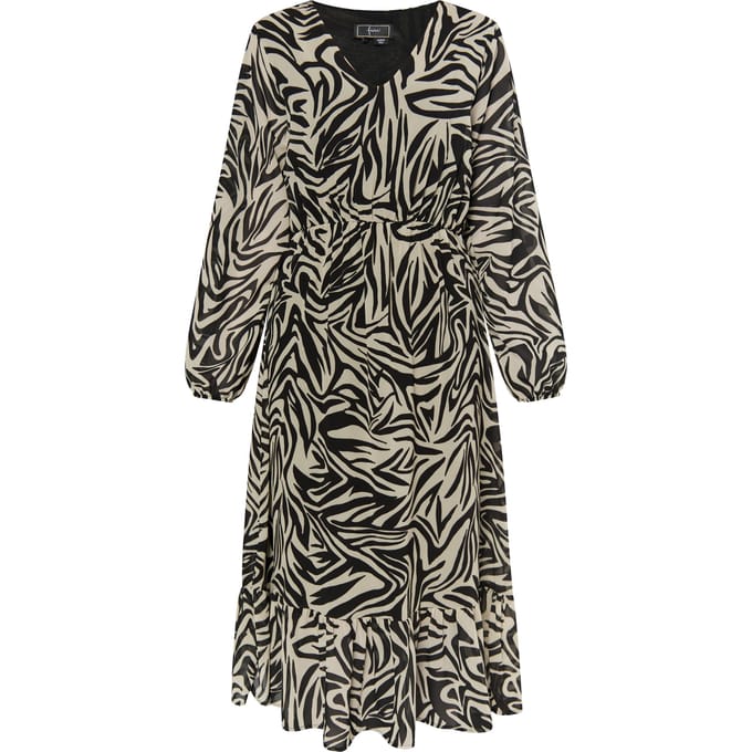 Faina Jurkje met zebraprint Dames beige/ zwart