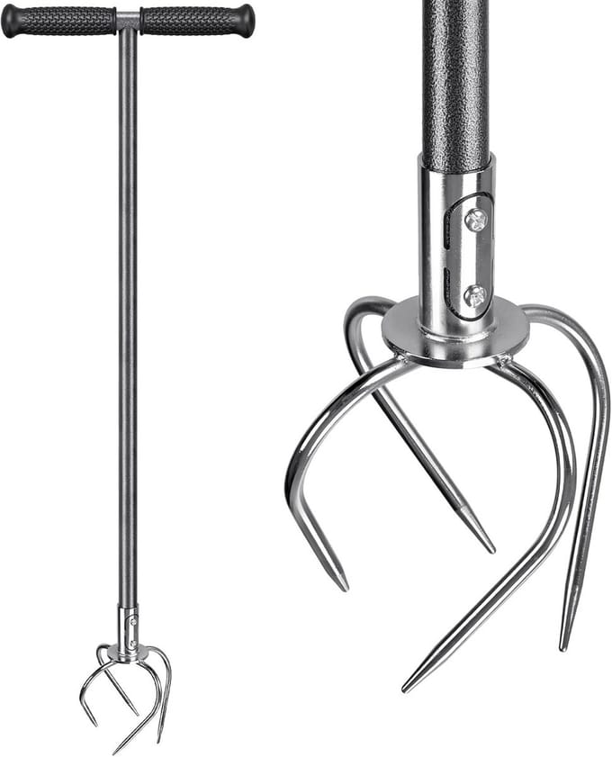 Omgoods - Handmatige Tuin Grondcultivator met Lange Handgreep