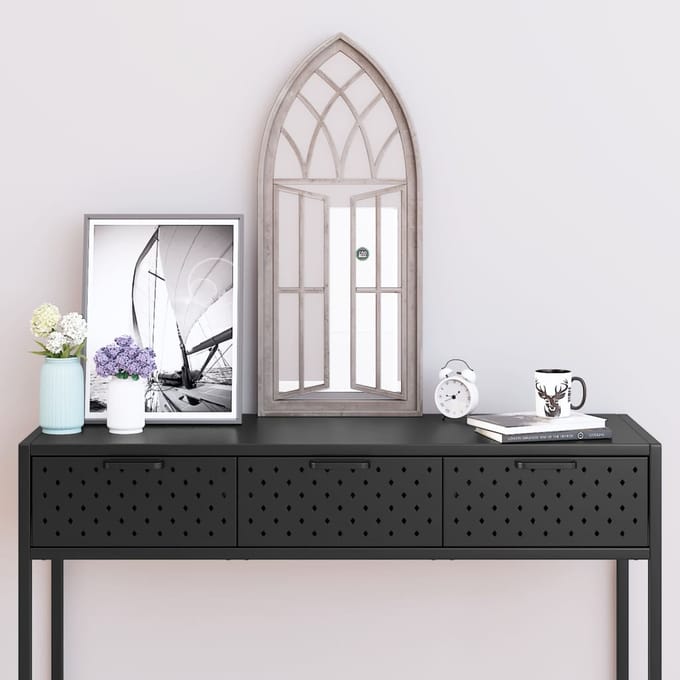 vidaXL - Spiegel - 70x30 - cm - ijzer - zandkleurig
