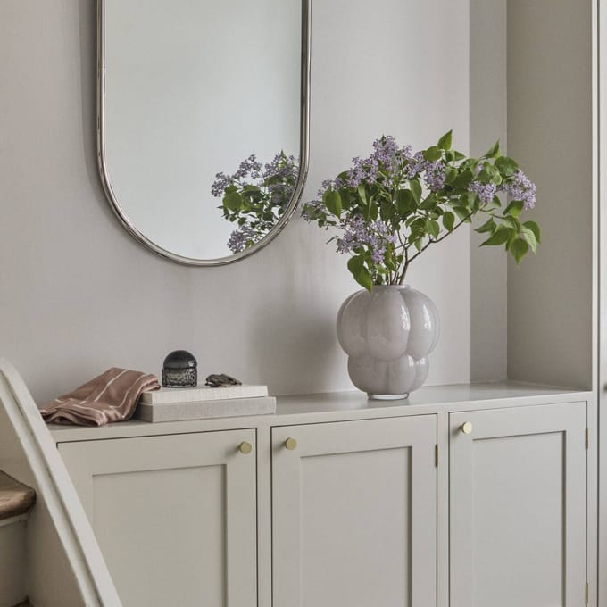AYTM Uva Glazen Vaas 35 cm - Dove Kleur, Handgeblazen Decoratie