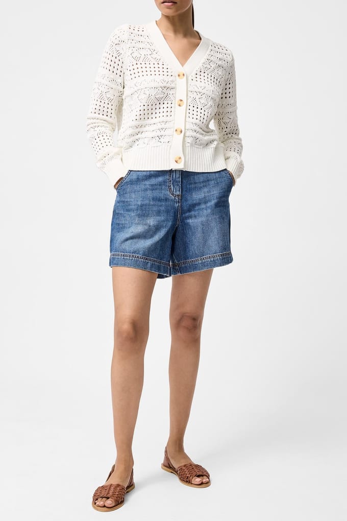 French Connection Crochet Cardigan Summer White Taglia: S | Cardigan Outlet | Donna | Bianco