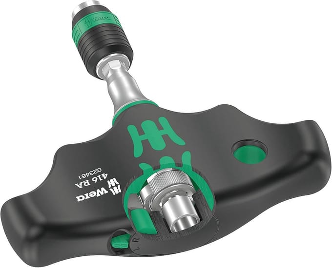 Rateltool 1/4" met 45 mm Grip - Zwart-Groen