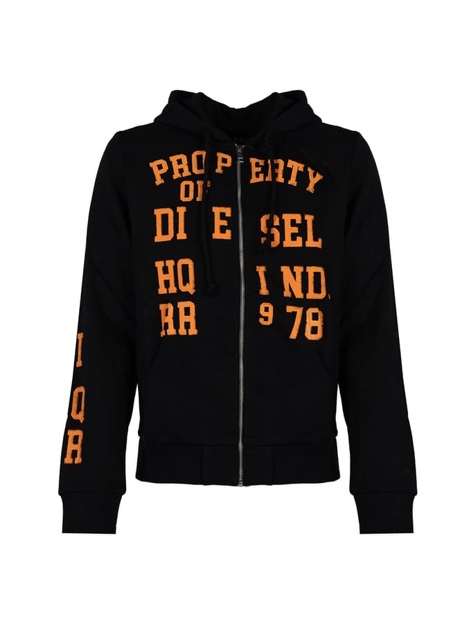 Diesel blouse Ginn Hood Zip Mannen zwart