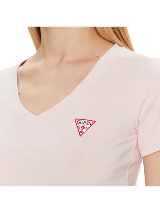 Guess dames T-shirt met driehoekig logo, origineel.