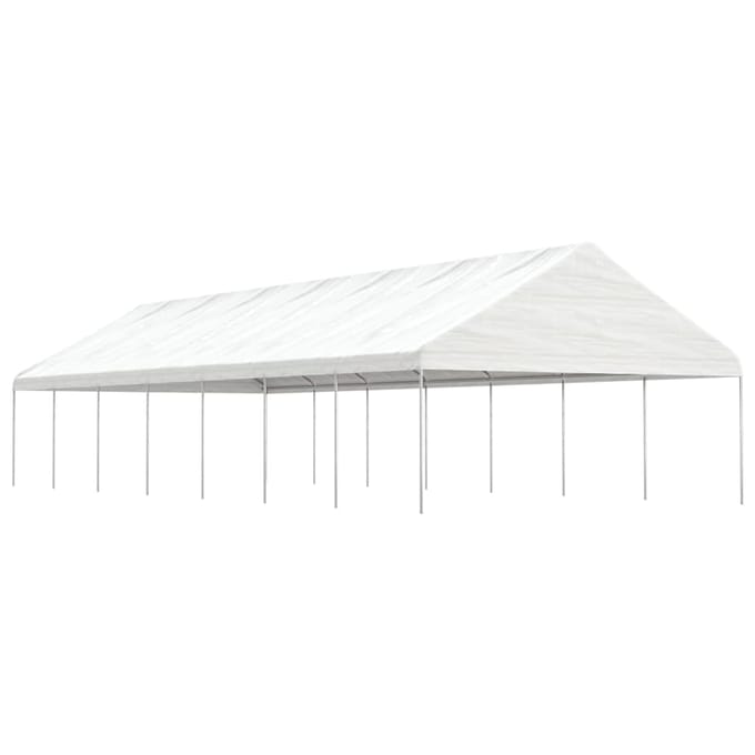 vidaXL - Prieel - met - dak - 15,61x5,88x3,75 - m - polyetheen - wit