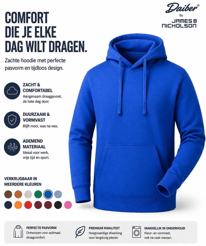 James And Nicholson Heren Basis Hoodie (Koninklijk)