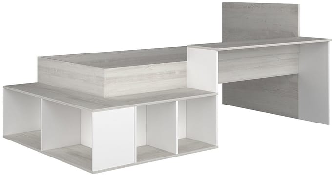 Vente-unique Combinatiebed hout natuurlijk licht, wit 90 x 200 cm