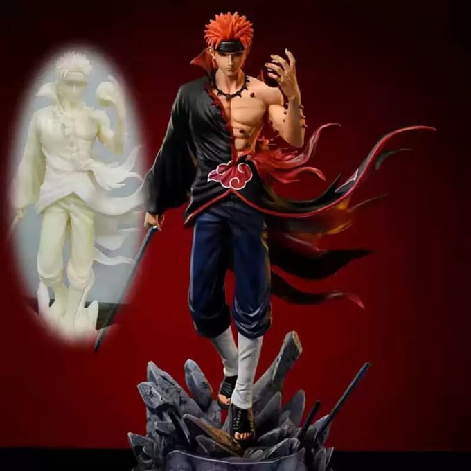 Figurine d'anime de 23 cm/9 pouces, marionnette Pain de Naruto, statue figurine en PVC, accessoire de jouet tendance, collection périphérique, modèle, cadeau beige