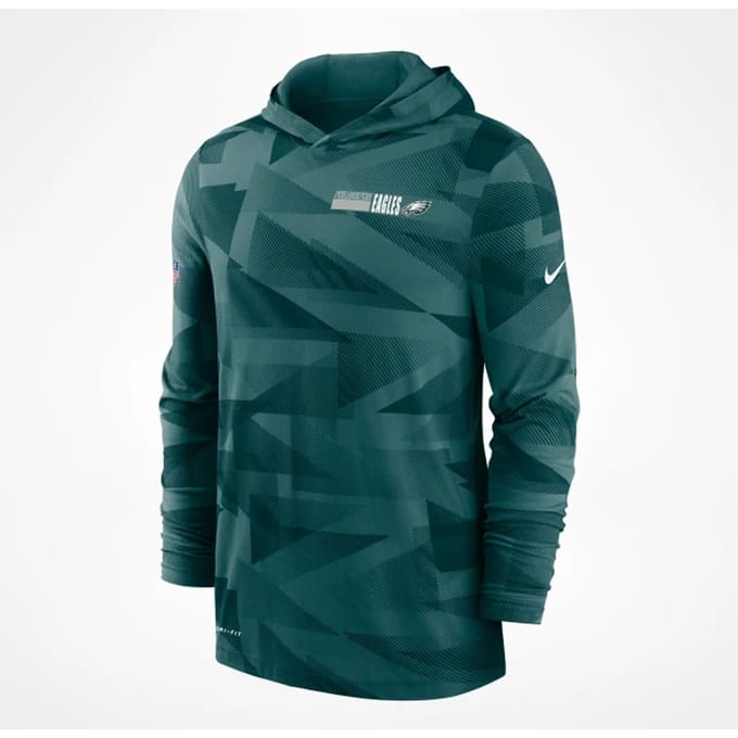 Nike Dri-Fit NFL Philadelphia Eagles Green Pullover Heren Zijlijn Hoodie NKD8 3JD