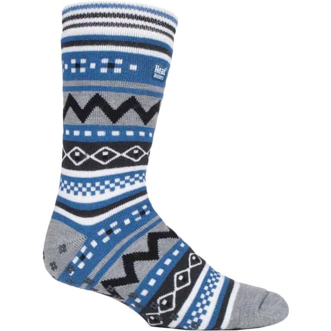Heat Holders - Nordic pantoffelsokken voor heren - Grijs / Denim