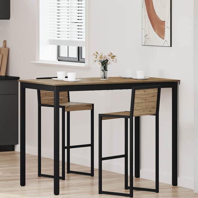 vidaXL - Staande - Bartafel - Bewerkt - hout - Rechthoekig
