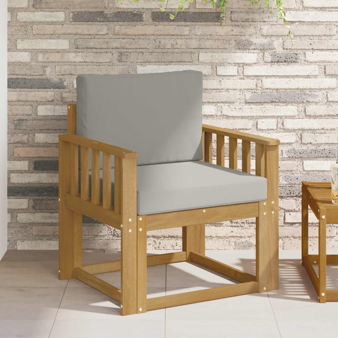 vidaXL - Buitensofa - Polyester - Wit - en - lichtgrijs