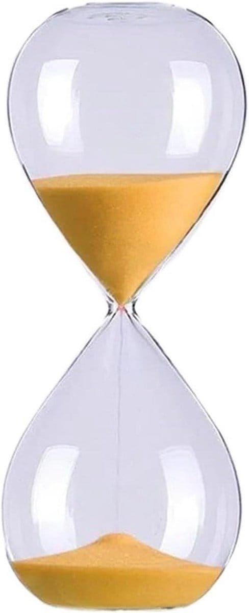 Zandloper Timer - Kleurrijk Zand - Tijd Management - Decoratief Element - 17.5 cm Hoog - Oranje