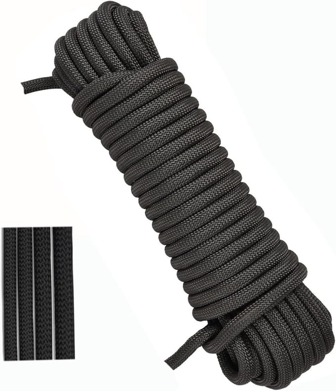 Sterk Gevlochten Multifunctioneel Touw 6mm 30m Zwart