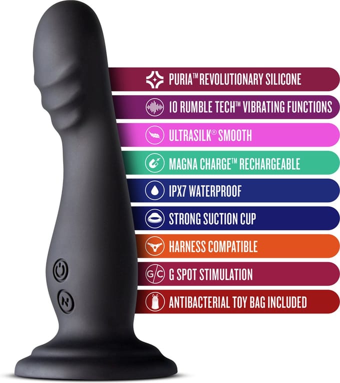 Vibrerende Buttplug met 5 standen en 5 ritmes - 17.1 cm x 3.8 cm - Oplaadbaar - Met zuignap - Anaalplug met Vibratie - Waterproof IPX7