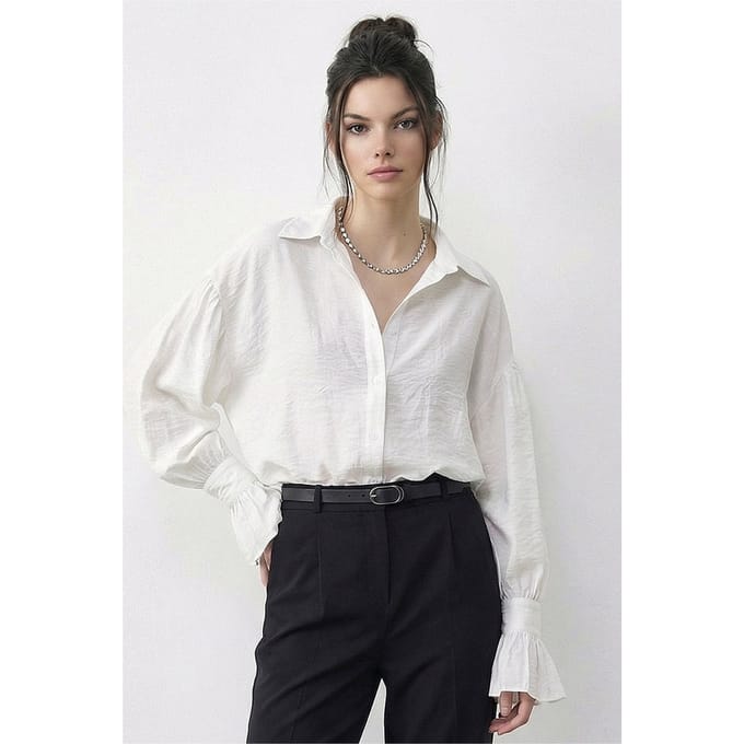 Oversized Franje Knopen Blouse