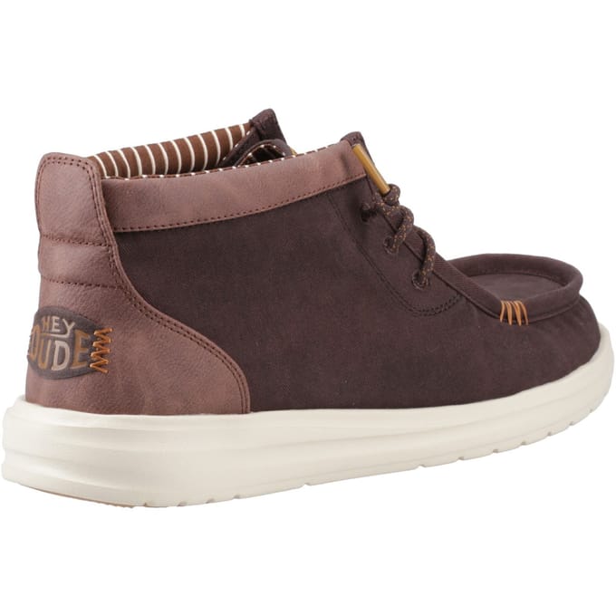 Hey Dude Classic - Wally Mid Grip - Mole Brown - Downtown Brown - Flex & Fold Technologie