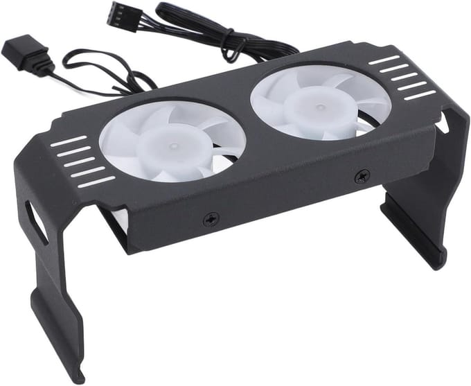 RAM Koeler - Geheugen Ventilator - Computerkoeling Optimaliseren - Dubbele Ventilator PWM - 149 x 75 x 60 mm - Zwart